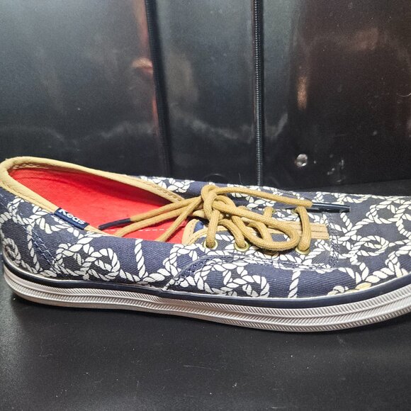 Keds Navy Blue & Champion Rope Print Lace Up Sneakers Size 6 - Picture 14 of 16